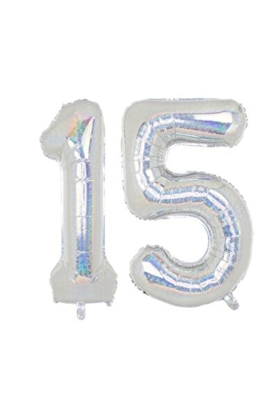 OEM Set 2 baloane folie cifra, ESB, Holografic, aniversare 15 ani, 100 cm