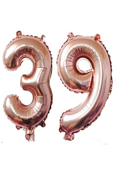OEM Комплект от 2 фолиеви балона, ESB, розово злато, 39-ти рожден ден, 100 см