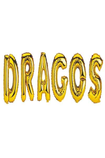 OEM Set baloane cu litere - Nume „Dragos”, aurii, 40 cm