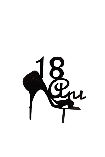 OEM Decor pentru tort Majorat, 18 ani, design pantofi, negru