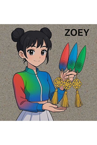 ATOLYETASBAHCE KPOP Demon Hunters-İblis Avcıları Zoey'in Bıçağı ve Norigae Dü...