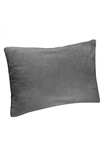 OEM Βελούδινη μαξιλαροθήκη, γκρι, 50x70cm, με φερμουάρ