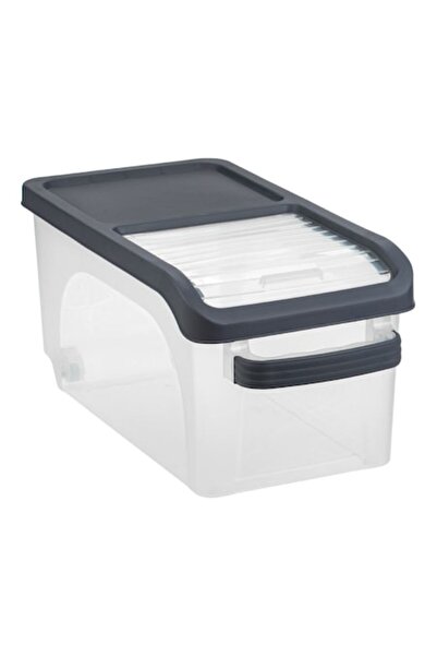 OEM Plastic Storage Box, Opening Lid, 15L Capacity, Anthracite, Transparent