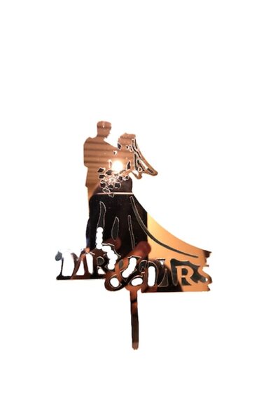 OEM Decor tort, Mr & Mrs Model, Mireasă și Mire, pentru nuntă, Argintiu, M2, ...