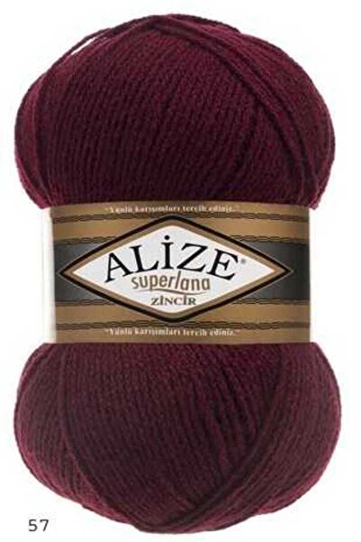 Alize Süperlana Zincir 57 Mürdüm Örgü İpi