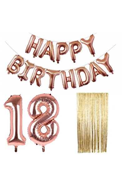 Glam Your Party Set de 15 baloane '18' și perdea decorativă, Glam Your Party,...