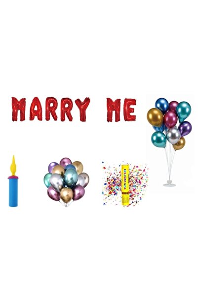 OEM Set baloane „Căsătorește-te cu mine”, decor tort cadou, 68 buc, roșu