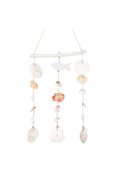 OEM Decoratiune suspendabila cu lemn fildes scoici 80cm