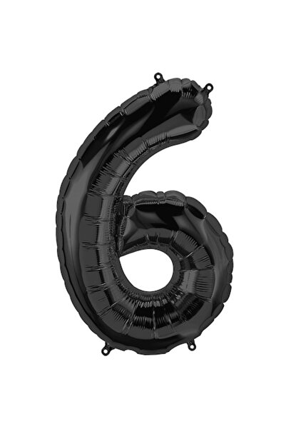 OEM Balon folie gigant, negru, numărul 6, 105 cm