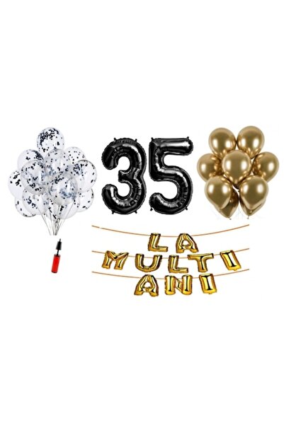 Domi Party & Gifts Set 33 baloane , La mulți ani de 35 de ani, numere folie 1...