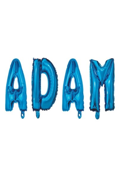 OEM Σετ μπαλόνια με γράμματα, όνομα Adam, μπλε, 40 cm