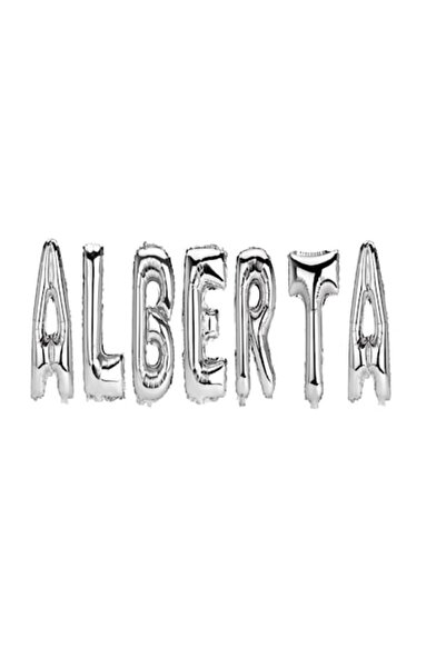 OEM Set Balloons Letters Name Alberta, Silver, 40Cm