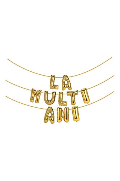 OEM Baloane folie metalizată aurie Mirific Party „La mulți ani” 6 m x 45 cm