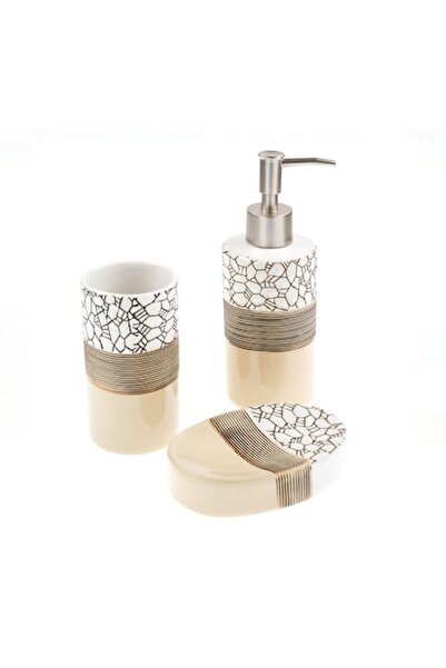 OEM Set 3 accesorii ceramice pentru baie, dozator de săpun lichid, suport pen...