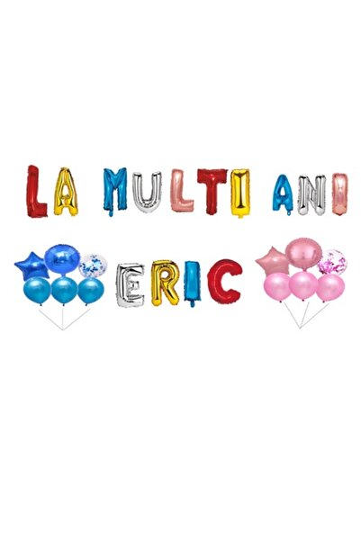 OEM Set Baloane La multi ani Eric, Cake topper, Multicolor, 35Buc