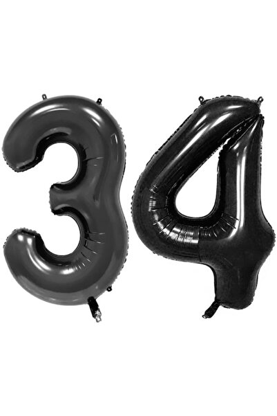 OEM Set 2 baloane folie, ESB, Negru, aniversare 34 ani, 105 cm