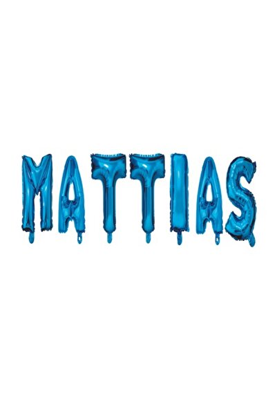 OEM Σετ μπαλόνια Όνομα Mattias, Μπλε, 40Cm