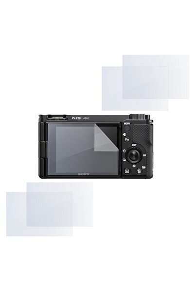 COMANDO Set de protecție compatibil cu Sony ZV-E10, Focus Shield, 4 folii de protecție din silicon pentru ecran