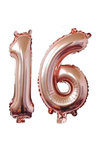 OEM Set de 2 baloane folie, ESB, auriu-roz, aniversare 16 ani, 100 cm