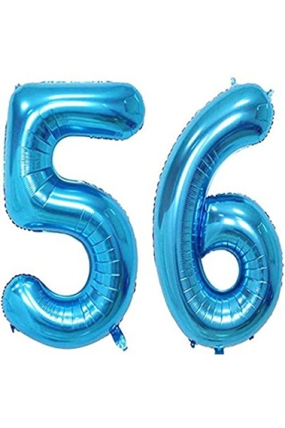 OEM Set 2 baloane folie, ESB, Albastru, aniversare 56 ani, 100 cm