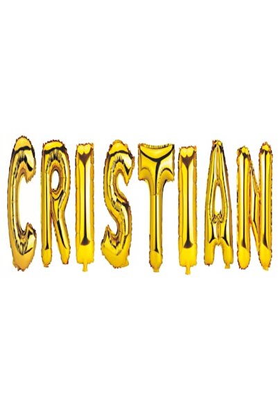 OEM Set baloane cu litere „Cristian”, aurii, 40 cm