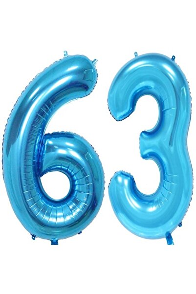 OEM Σετ 2 μπαλόνια αλουμινόχαρτο, ESB, Μπλε, 63α γενέθλια, 100 cm