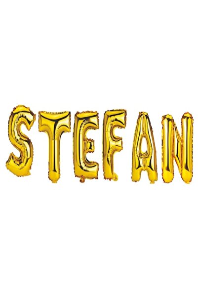OEM Set de baloane cu litere „Stefan”, aurii, 40 cm