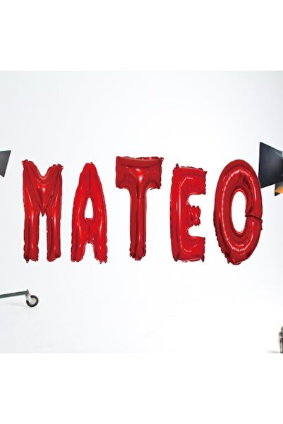 OEM Σετ μπαλόνια Όνομα Mateo, Κόκκινο, 40Cm