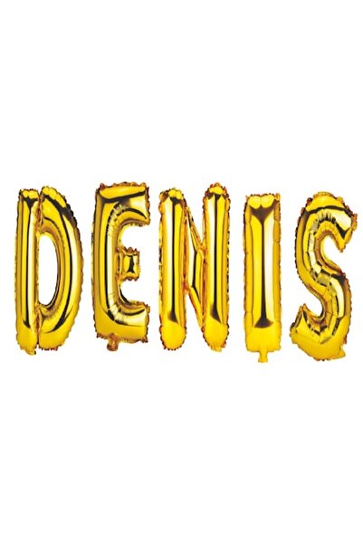 OEM Set baloane cu litere „Denis”, aurii, 40 cm