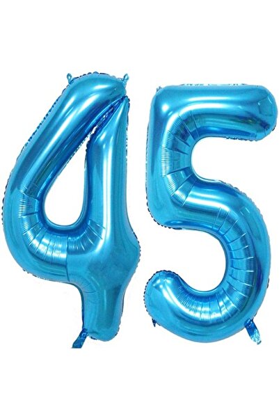 OEM Set de 2 baloane folie, ESB, albastre, aniversare 45 de ani, 105 cm