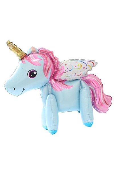 OEM Φολιδωτό μπαλόνι Μπλε Μονόκερος 60cm