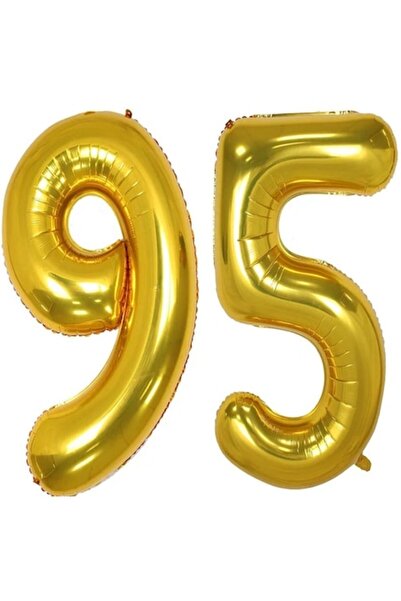 OEM Set de 2 baloane folie cu numere, ESB, aurii, aniversare 95 de ani, 100 cm