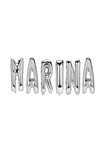 OEM Set de baloane cu litere „Marina”, argintii, 40 cm