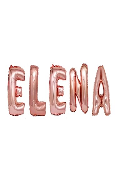OEM Комплект балони с букви „Елена“ - розово злато, 40 см