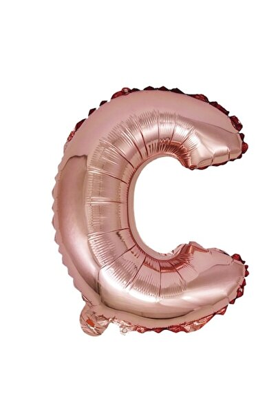 OEM Rose Gold Foil Balloon, Mirific Party, Letter C, 40 cm, Coral Pink