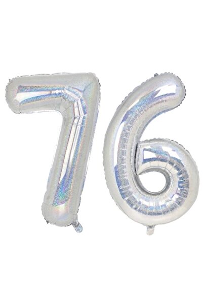 OEM Set 2 baloane folie cifra, ESB, Holografic, aniversare 76 ani, 100 cm