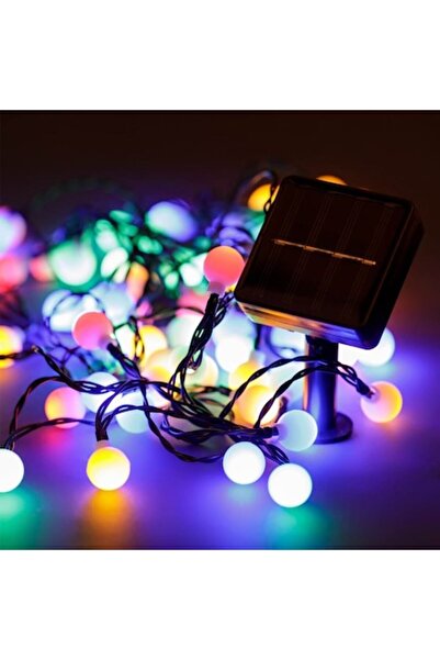 SHOPIENS Șir de lumini LED solare cu 60 de becuri, senzor de lumină și 2 func...