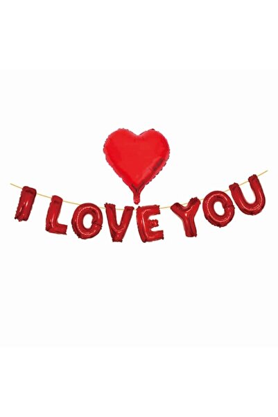 MP Mirific Party Set baloane 'I love you', figurina inima, rosu, 45 cm