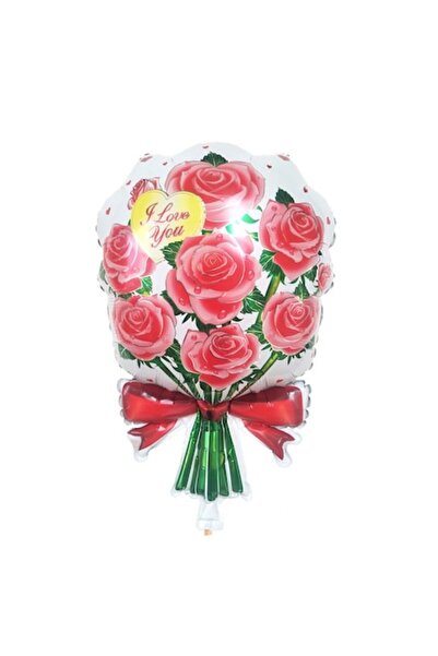 OEM Μπαλόνι με κόκκινο τριαντάφυλλο 65cm