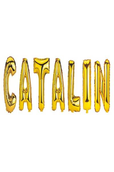 OEM Σετ μπαλονιών με γράμματα Όνομα «Catalin», χρυσό, 40 cm