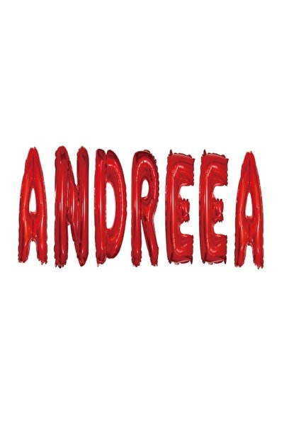 OEM Комплект балони с букви и име Андреа, червени, 40 см