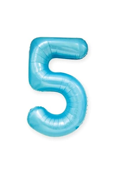 Partydeco Baloane folie cifra 5 albastru 100cm
