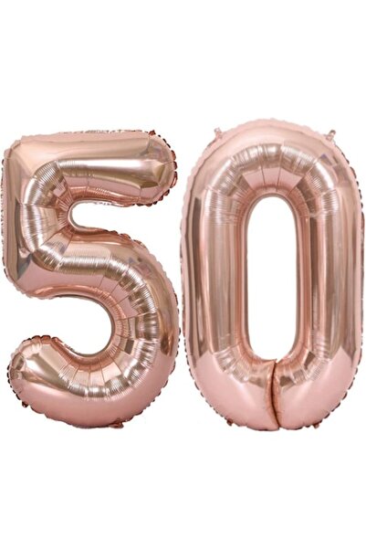 OEM Set de 2 baloane folie, ESB, Auriu roz, Aniversare 50 de ani, 105 cm