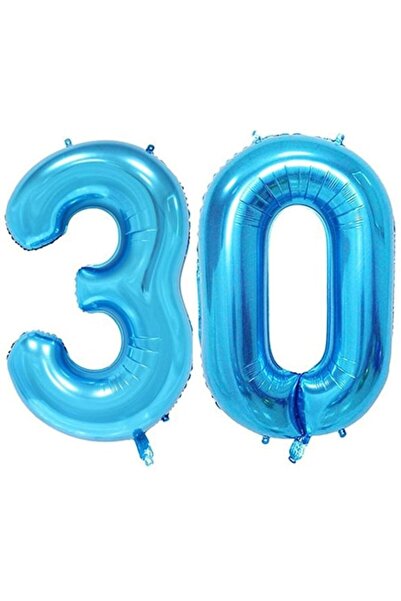 OEM Set 2 baloane folie, ESB, Albastru, aniversare 30 ani, 100 cm