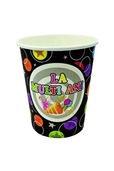 OEM Set pahare , la multi ani , negru , 8buc