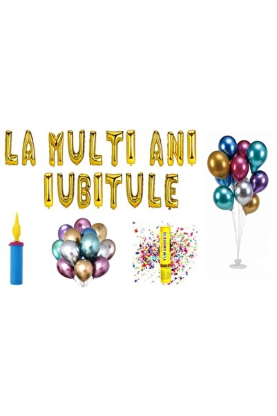 OEM Set de baloane „La mulți ani, dragostea mea”, cadou pentru decor tort, 79...