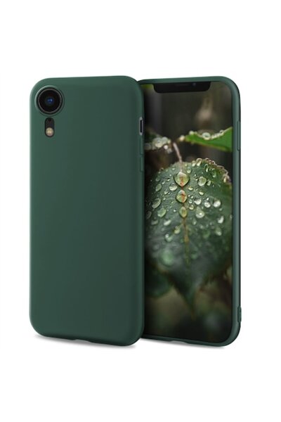 MOOZY Husă din silicon de la Apple iPhone XR, verde închis, cu interior din m...