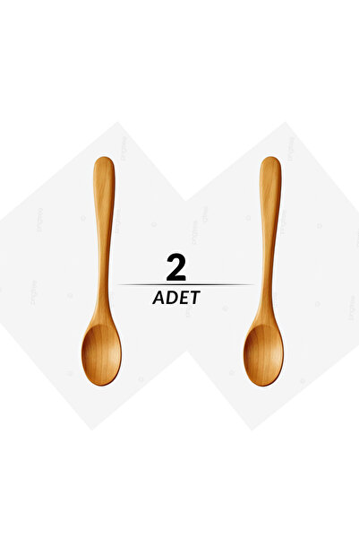 ViZKA 2li Tahta Kaşık , Bambu Kaşık , Ahşap Yemek Kaşığı 22cm