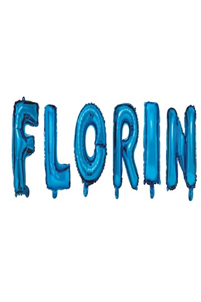OEM Комплект балони с буква име Флорин, син, 40 см