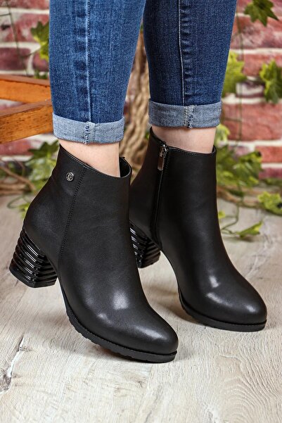 Pierre Cardin 55158 Γυναικείες μπότες με φερμουάρ με ζεστή επένδυση με χοντρό τακούνι